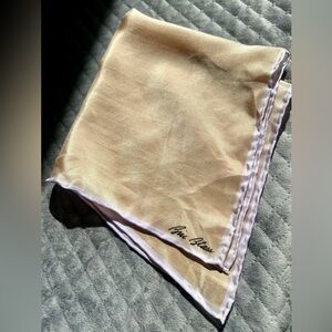 Bill Blass 100% Silk Pocket Square Scarf Champagne Lilac Made in Japan